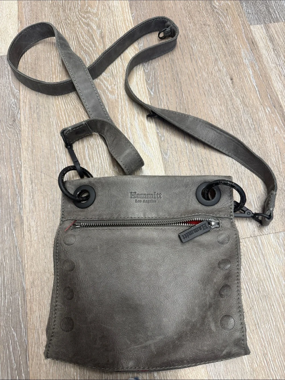 Hammitt Los Angeles Gray Leather Crossbody Bag